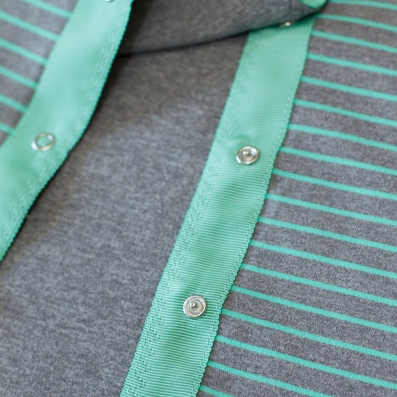 Lululemon Athletica Parallel Stripe Menthol Heathered Slate Vinyasa Scarf Rulu - Picture 7 of 12